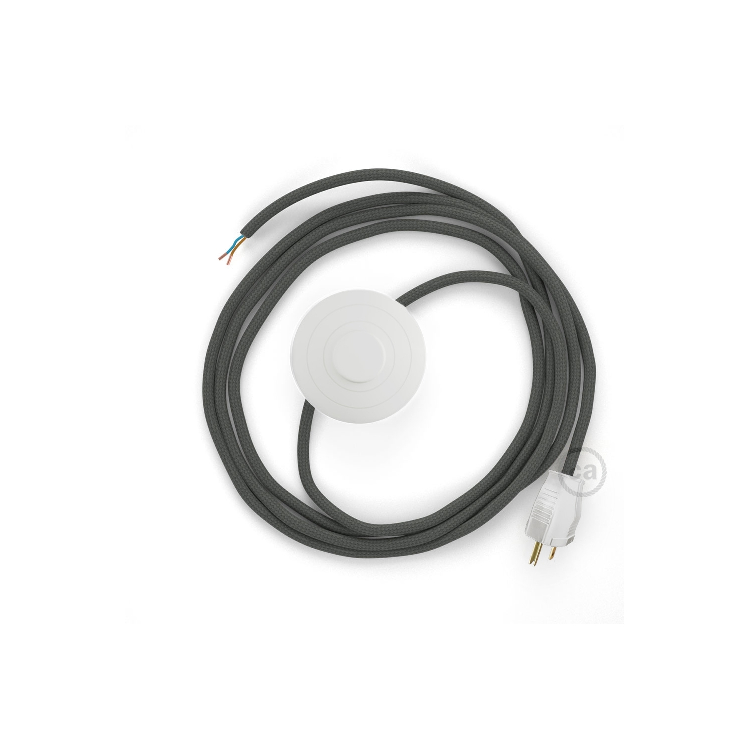 Power Cord with foot switch, RM03 Gray Rayon - Choose color of switch/plug