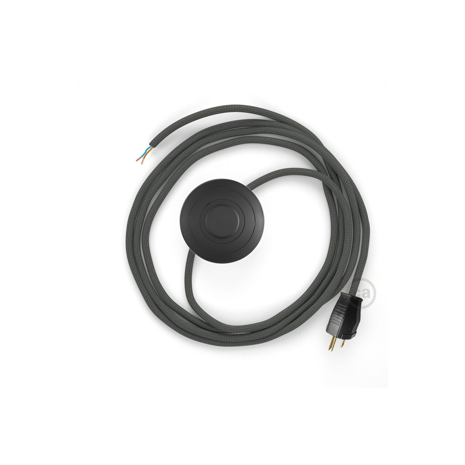 Power Cord with foot switch, RM03 Gray Rayon - Choose color of switch/plug