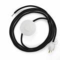Power Cord with foot switch, RM04 Black Rayon - Choose color of switch/plug