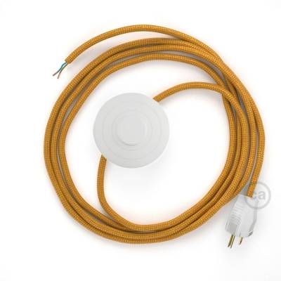 Power Cord with foot switch, RM05 Gold Rayon - Choose color of switch/plug