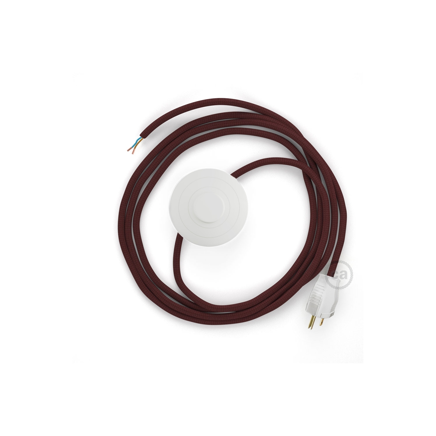 Power Cord with foot switch, RM19 Burgundy Rayon - Choose color of switch/plug