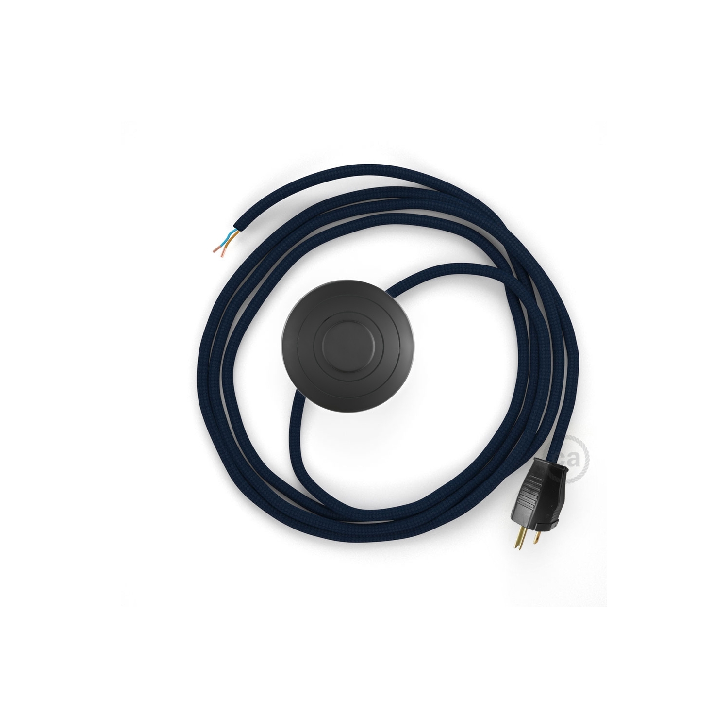 Power Cord with foot switch, RM20 Dark Blue Rayon - Choose color of switch/plug