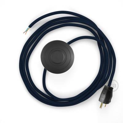 Power Cord with foot switch, RM20 Dark Blue Rayon - Choose color of switch/plug