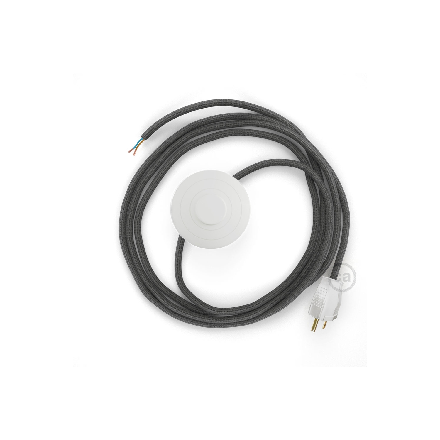 Power Cord with foot switch, RM26 Dark Gray Rayon - Choose color of switch/plug