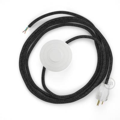 Power Cord with foot switch, RN03 Charcoal Linen - Choose color of switch/plug