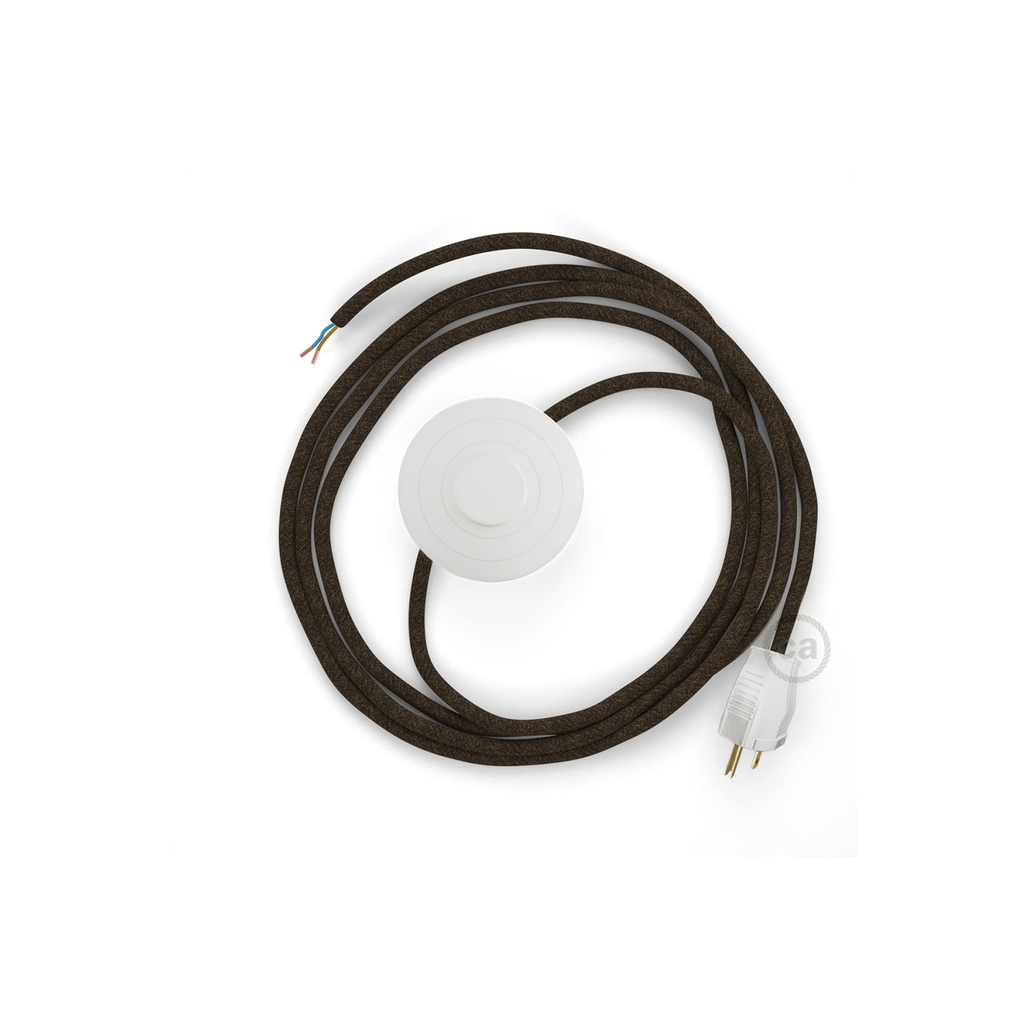 Power Cord with foot switch, RN04 Brown Linen - Choose color of switch/plug