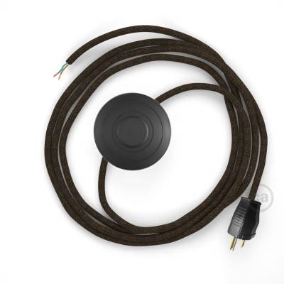 Power Cord with foot switch, RN04 Brown Linen - Choose color of switch/plug