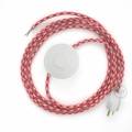 Power Cord with foot switch, RP09 Red & White Houndstooth - Choose color of switch/plug