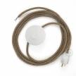 Power Cord with foot switch, RS82 Brown Glitter Cotton & Natural Linen Tweed - Choose color of switch/plug