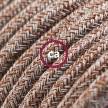 Power Cord with foot switch, RS82 Brown Glitter Cotton & Natural Linen Tweed - Choose color of switch/plug