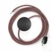 Power Cord with foot switch, RS83 Red Glitter Cotton & Natural Linen Tweed - Choose color of switch/plug