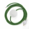 Power Cord with foot switch, RX08 Green Cotton Tweed - Choose color of switch/plug