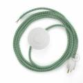 Power Cord with foot switch, RZ06 Green & White Chevron - Choose color of switch/plug