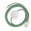 Power Cord with foot switch, RZ06 Green & White Chevron - Choose color of switch/plug
