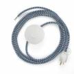 Power Cord with foot switch, RZ12 Blue & White Chevron - Choose color of switch/plug