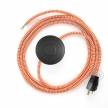 Power Cord with foot switch, RZ15 Orange & White Chevron - Choose color of switch/plug