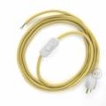Power Cord with in-line switch, RC10 Pale Yellow Cotton - Choose color of switch/plug