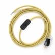 Power Cord with in-line switch, RC10 Pale Yellow Cotton - Choose color of switch/plug