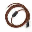 Power Cord with in-line switch, RC23 Rust Cotton - Choose color of switch/plug