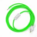 Power Cord with in-line switch, RF06 Neon Green - Choose color of switch/plug