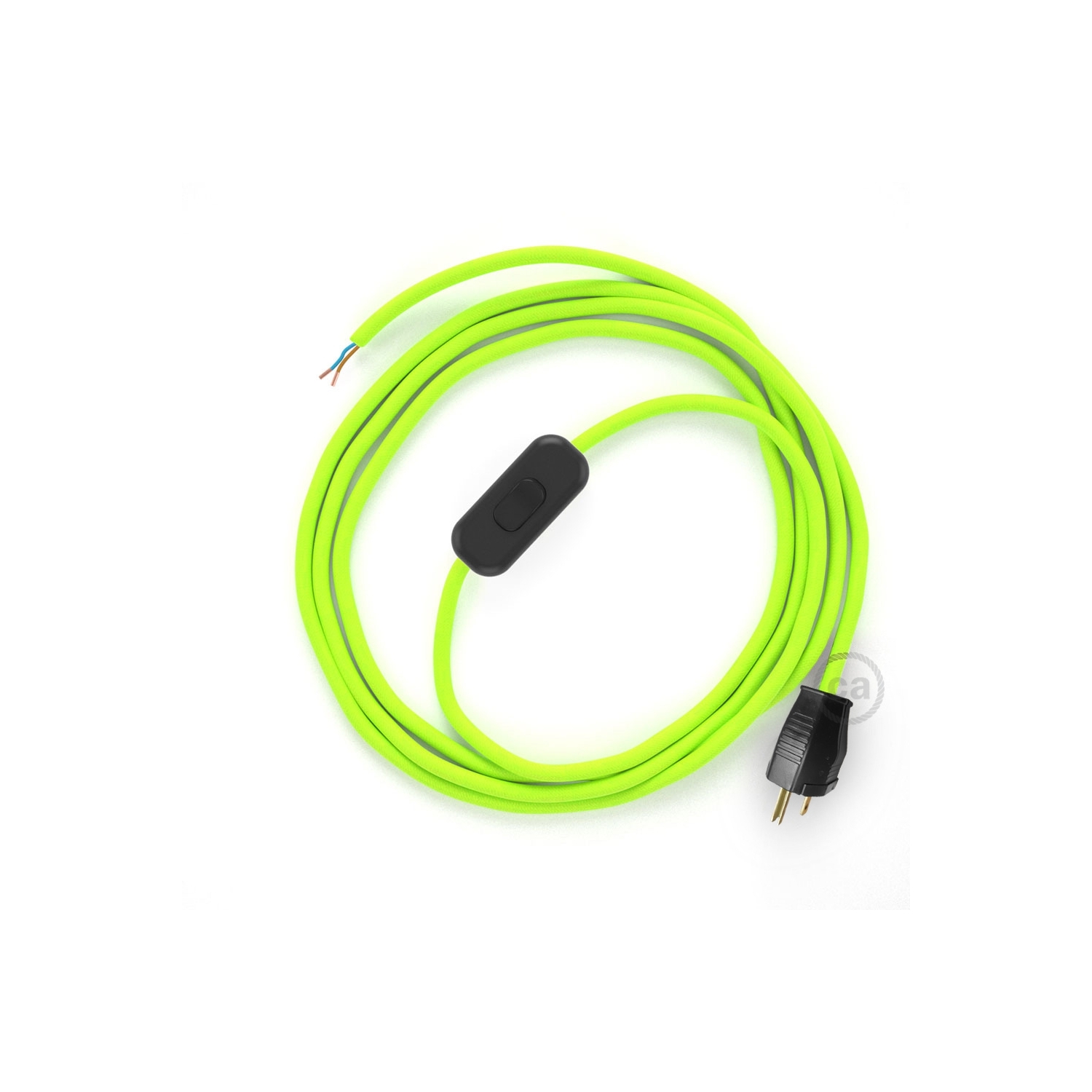 Power Cord with in-line switch, RF10 Neon Yellow - Choose color of switch/plug