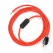 Power Cord with in-line switch, RF15 Neon Orange - Choose color of switch/plug