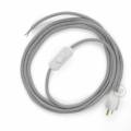 Power Cord with in-line switch, RL02 Silver Glitter - Choose color of switch/plug