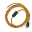 Power Cord with in-line switch, RM05 Gold Rayon - Choose color of switch/plug