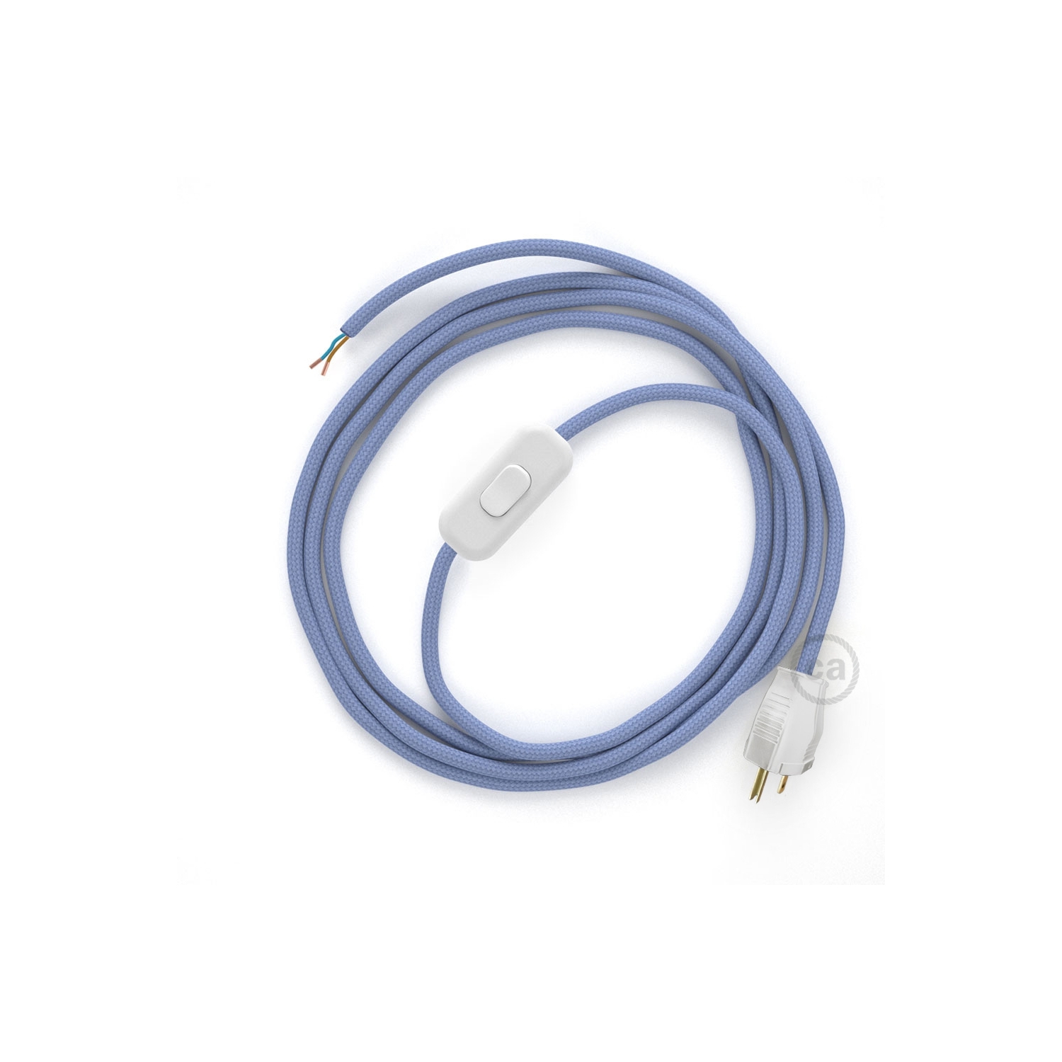 Power Cord with in-line switch, RM07 Lilac Rayon - Choose color of switch/plug