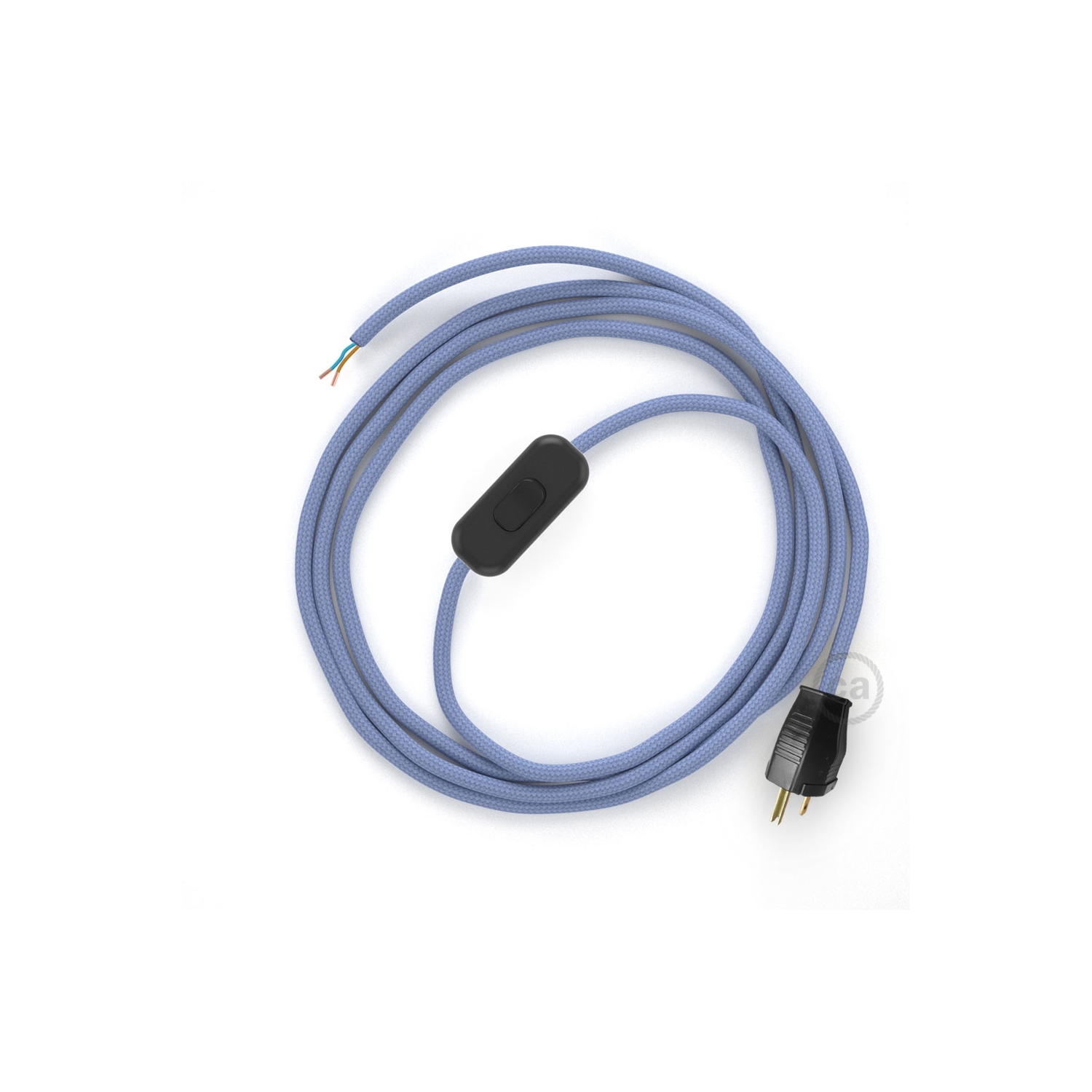 Power Cord with in-line switch, RM07 Lilac Rayon - Choose color of switch/plug