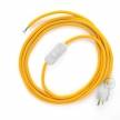 Power Cord with in-line switch, RM10 Yellow Rayon - Choose color of switch/plug