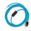Power Cord with in-line switch, RM11 Light Blue Rayon - Choose color of switch/plug