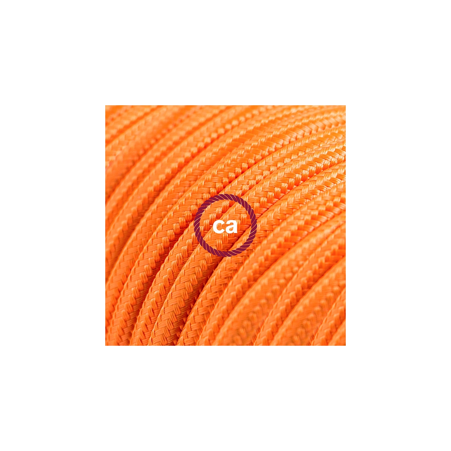 Power Cord with in-line switch, RM15 Orange Rayon - Choose color of switch/plug