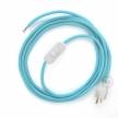 Power Cord with in-line switch, RM17 Baby Blue Rayon - Choose color of switch/plug