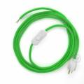 Power Cord with in-line switch, RM18 Lime Green Rayon - Choose color of switch/plug