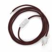 Power Cord with in-line switch, RM19 Burgundy Rayon - Choose color of switch/plug