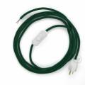 Power Cord with in-line switch, RM21 Emerald Rayon - Choose color of switch/plug