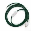 Power Cord with in-line switch, RM21 Emerald Rayon - Choose color of switch/plug