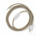 Power Cord with in-line switch, RN01 Natural Linen - Choose color of switch/plug