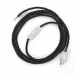 Power Cord with in-line switch, RN03 Charcoal Linen - Choose color of switch/plug