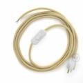 Power Cord with in-line switch, RN06 Jute - Choose color of switch/plug
