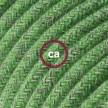 Power Cord with in-line switch, RX08 Green Cotton Tweed - Choose color of switch/plug