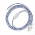 Power Cord with in-line switch, RZ07 Lilac & White Chevron - Choose color of switch/plug
