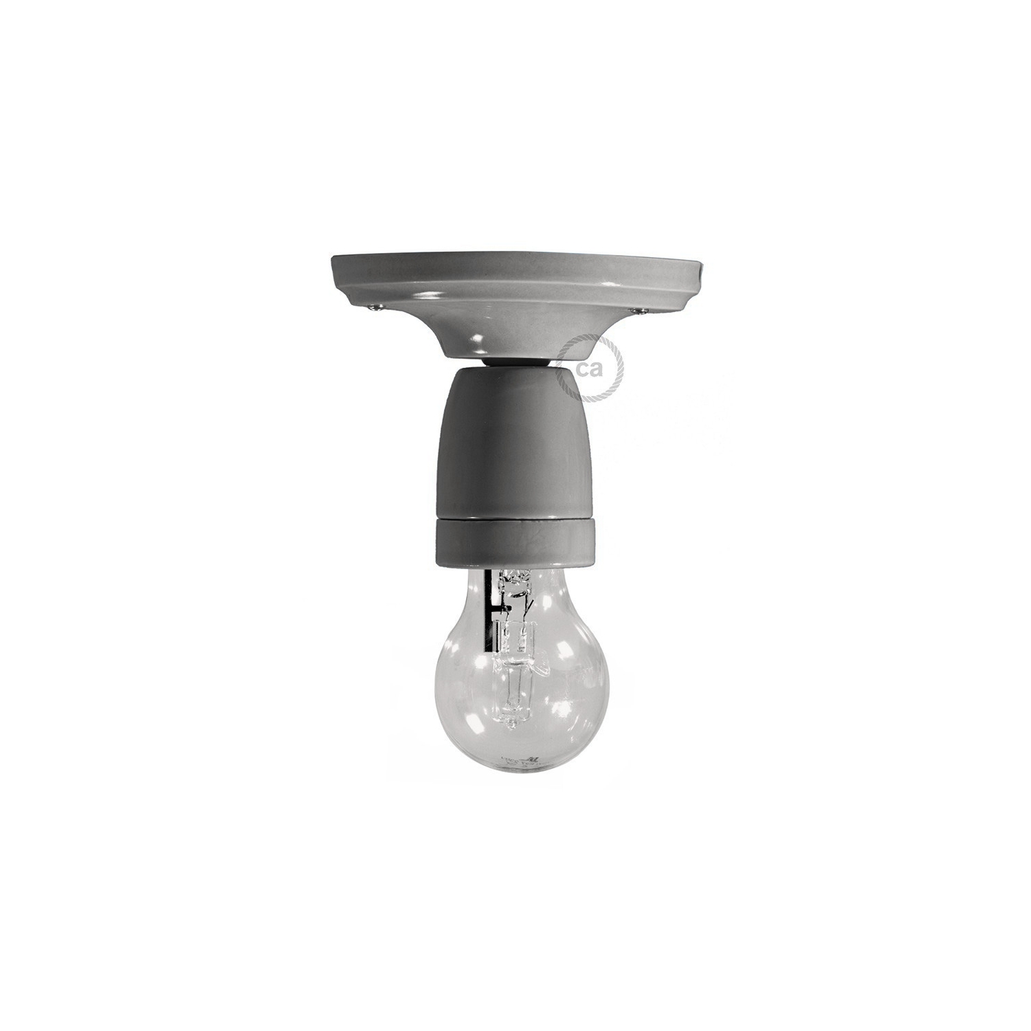 Fermaluce Classic, the wall or ceiling light source in gray porcelain.