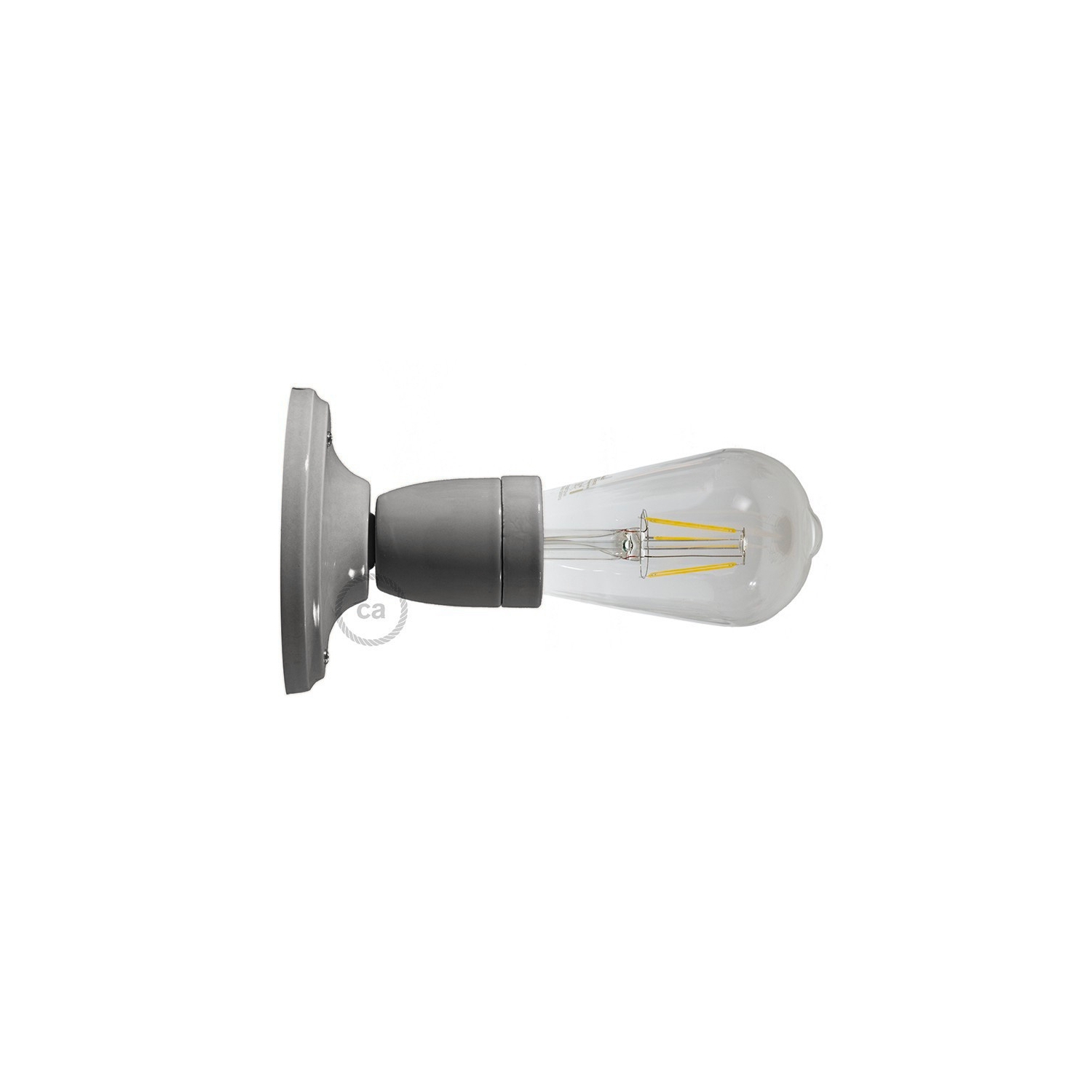 Fermaluce Classic, the wall or ceiling light source in gray porcelain.