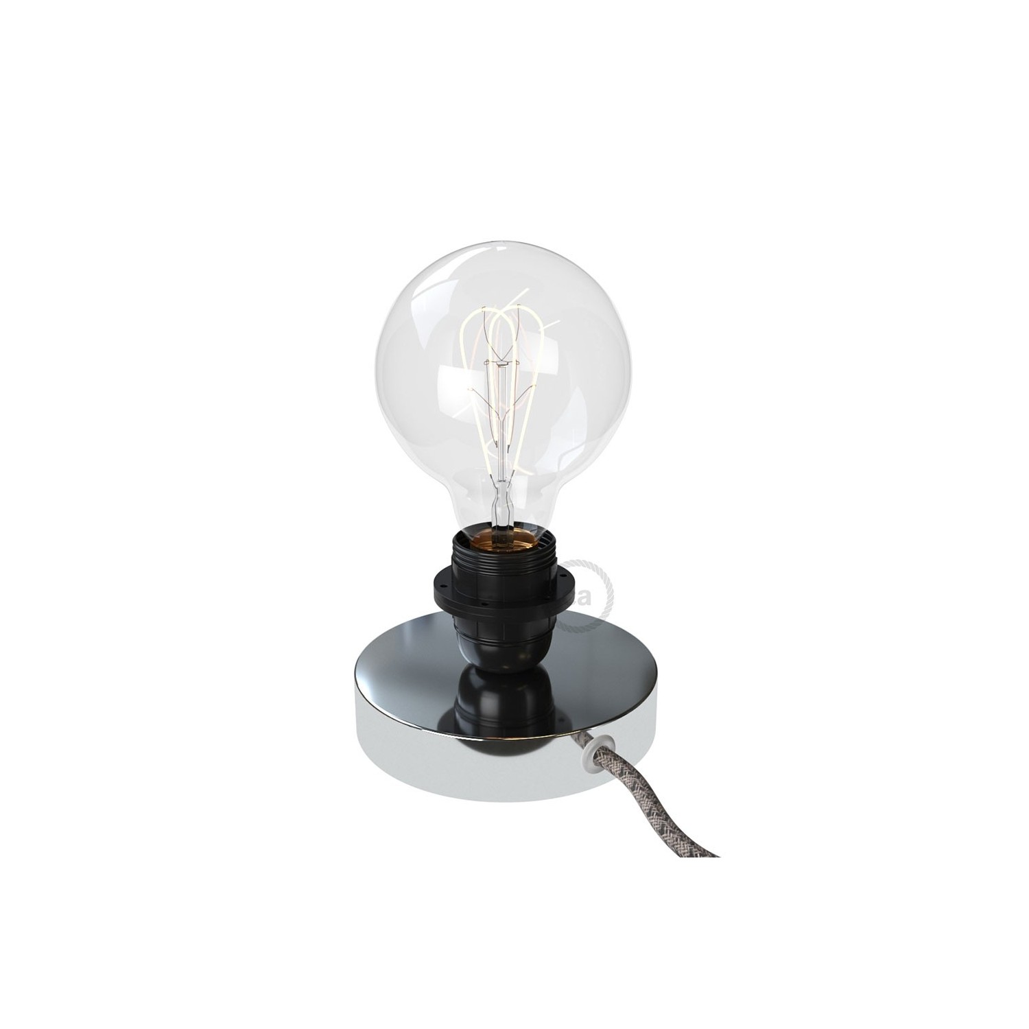 The Posaluce | Chrome Metal Table Lamp for Lampshade