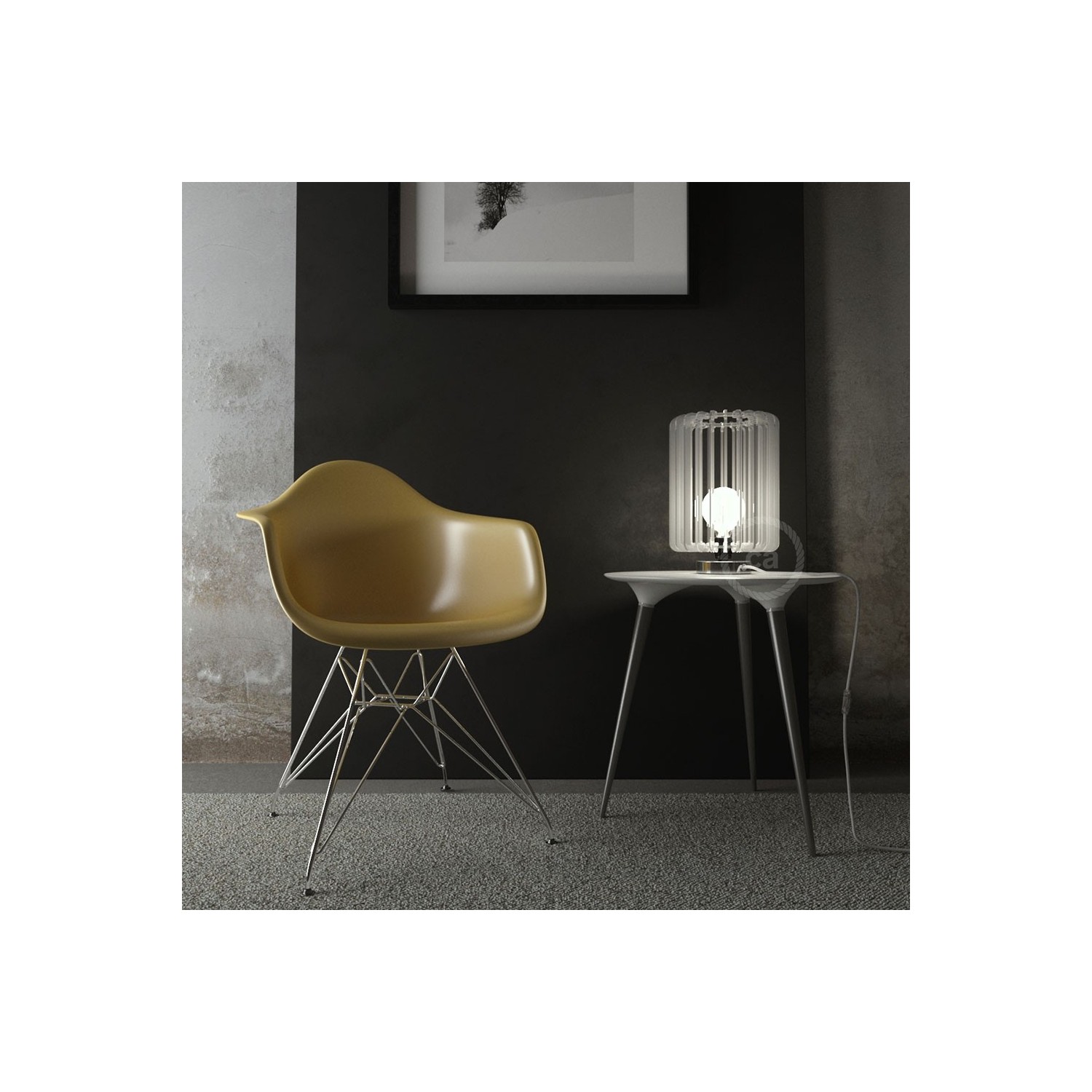 The Posaluce | Chrome Metal Table Lamp for Lampshade