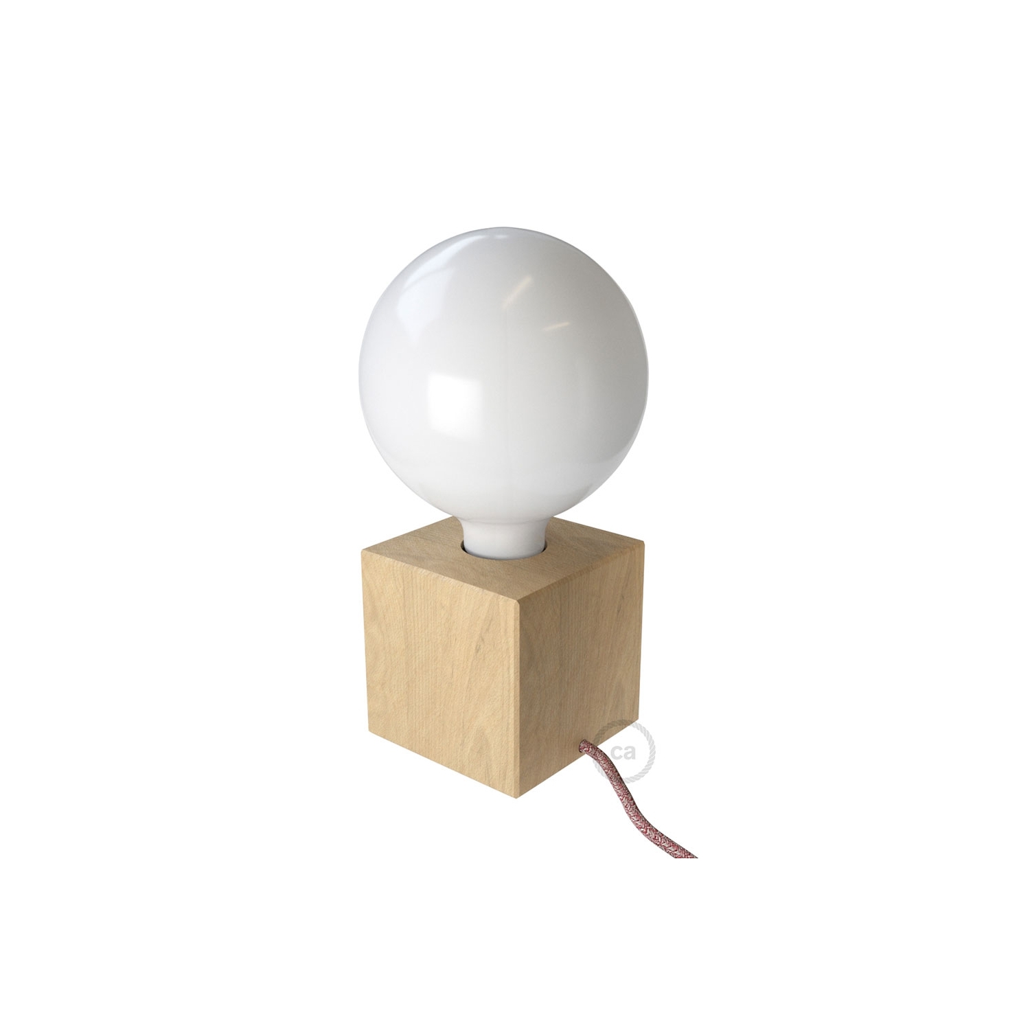 The Posaluce Cubetto | Natural Wood Table Lamp