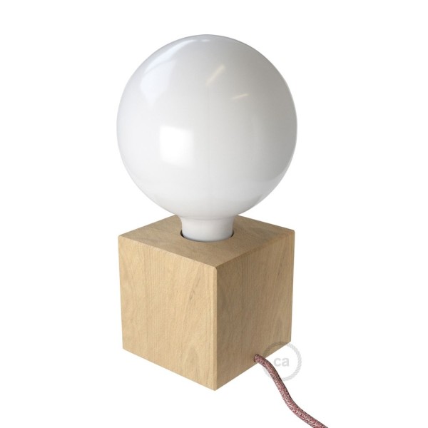 The Posaluce Cubetto | Natural Wood Table Lamp