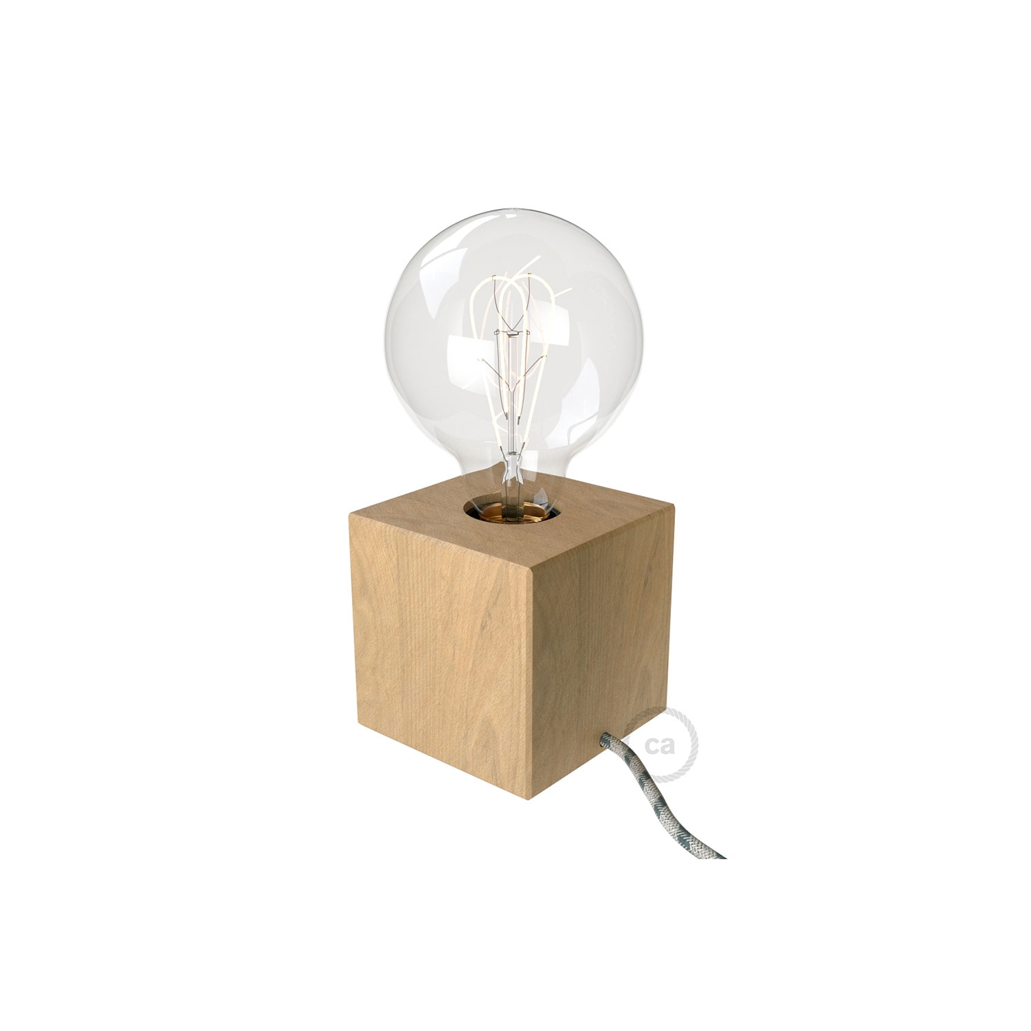 The Posaluce Cubetto | Natural Wood Table Lamp